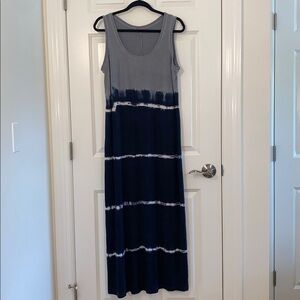 Fresh Produce tie dye gray/black ombre sleeveless tank maxi dress size XL